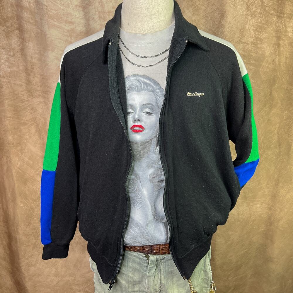 Vintage 70s Color Block Jacket Leisure Zip Up Multicolor MacGregor Long Sleeve